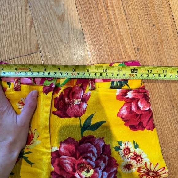Vintage dolce skinny  Floral Yellow Pants - Picture 10 of 11